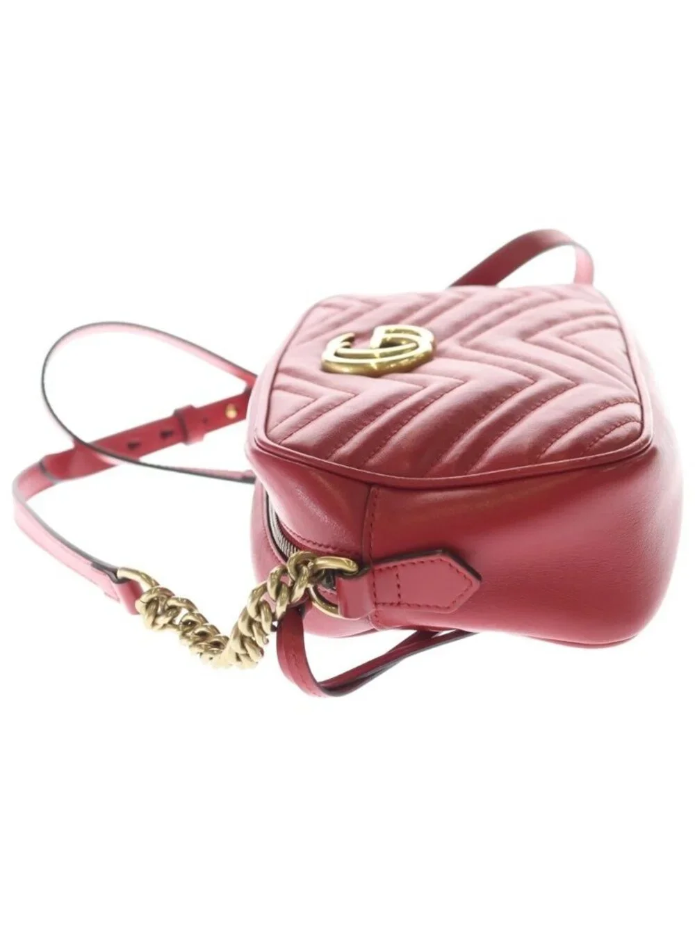 Gucci GG Marmont Small Camera Bag Leather Chain Gold - Picture 3 of 10